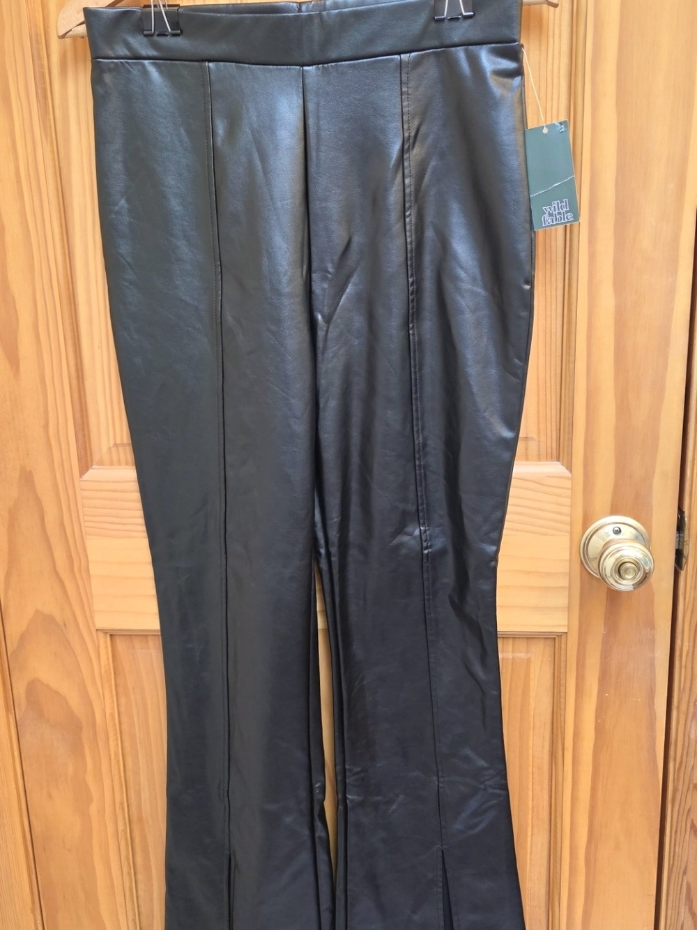 wild fable Black Faux Leather Flare Pants
